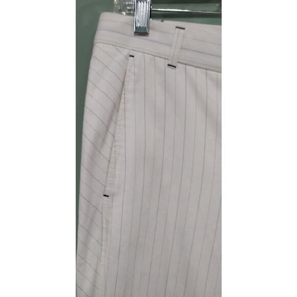 Tibi Women's Wide Leg Pinstriped Trouser Pants, Cream/Gray, Sz 6 - Picture 2 of 7